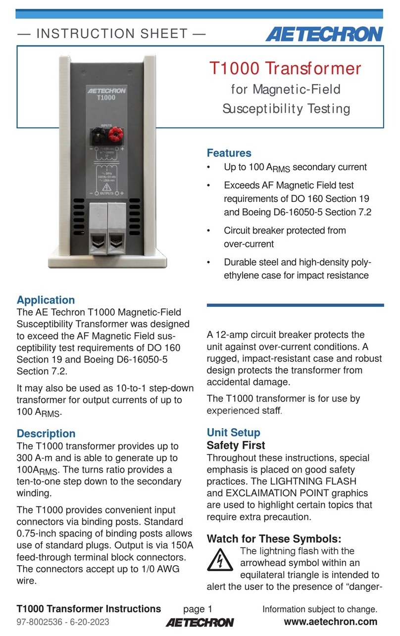 Aetechron T1000 User manual