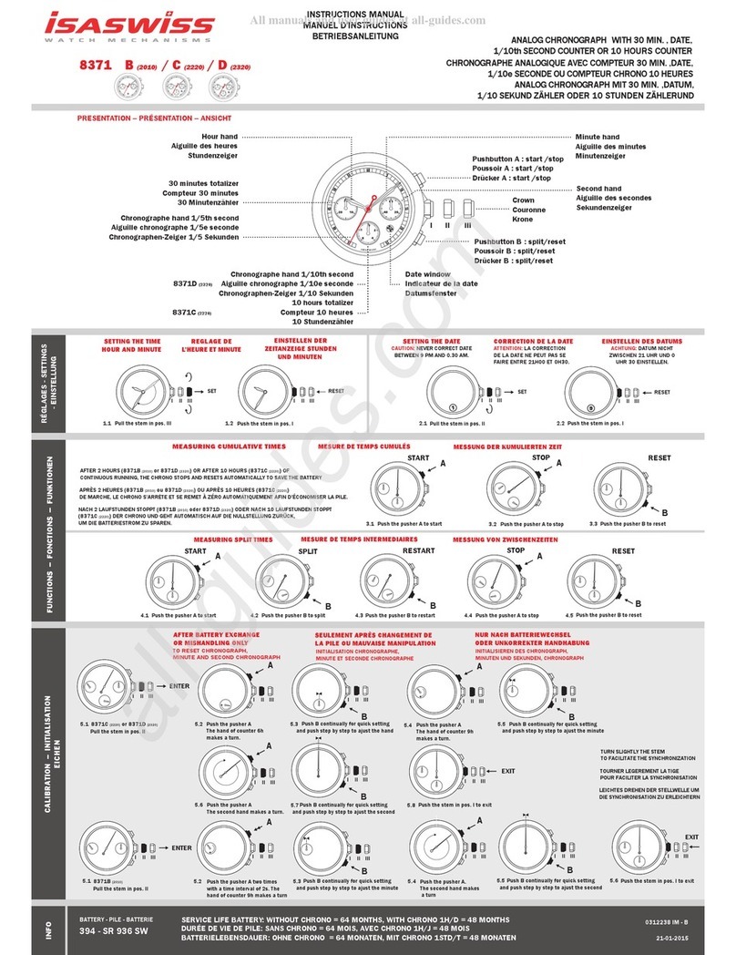 ISASWISS 8371 instruction manual