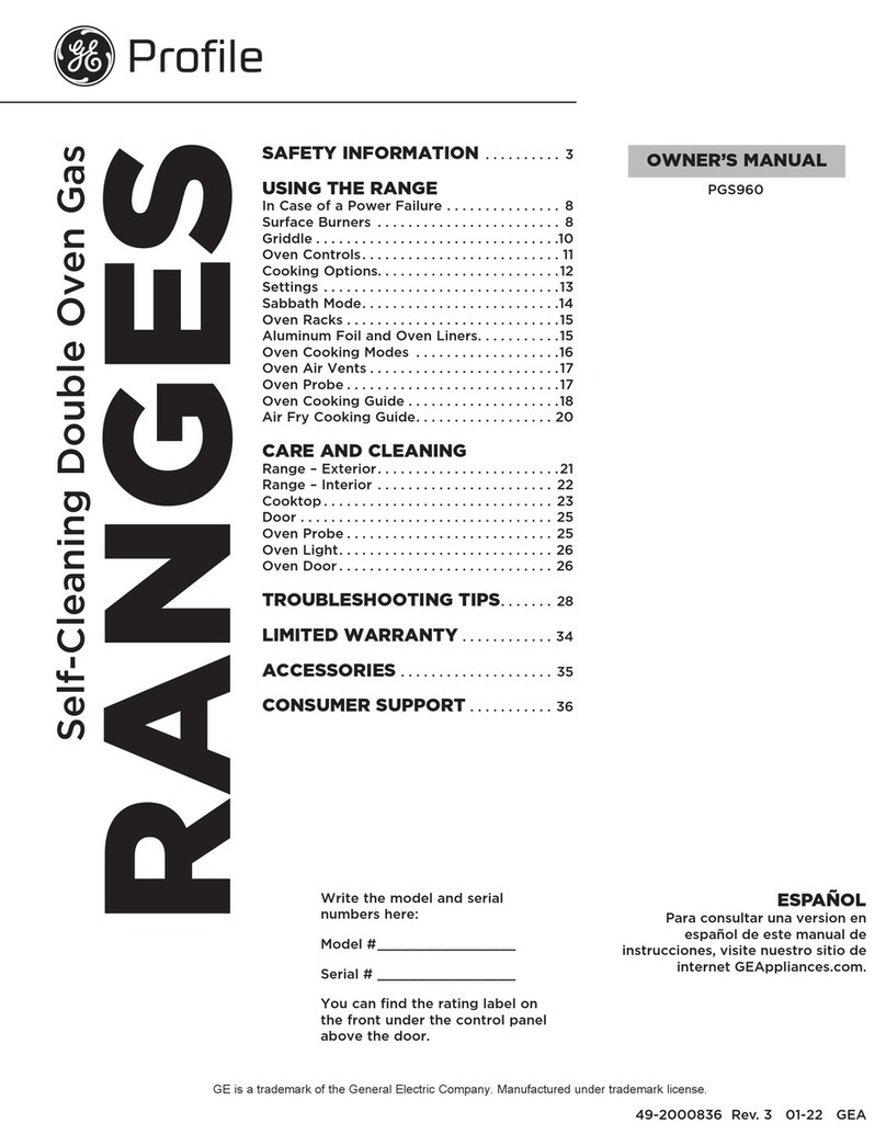 GE PROFILE PGS960 User manual