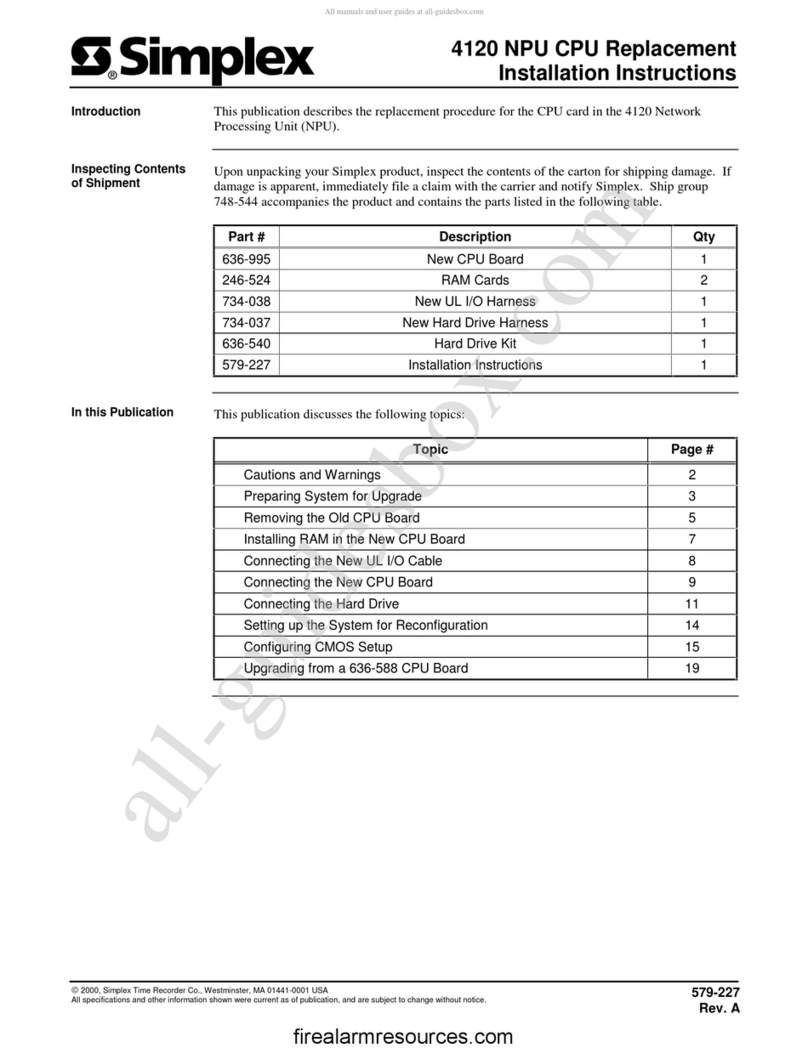 Simplex SafeLINC 4120 installation instructions