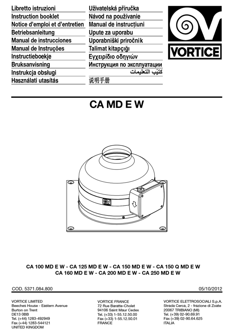 Vortice CA MD E W Series User manual