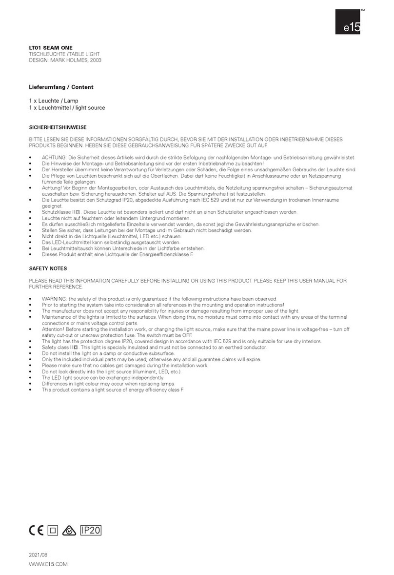 E15 LT01 SEAM ONE User manual