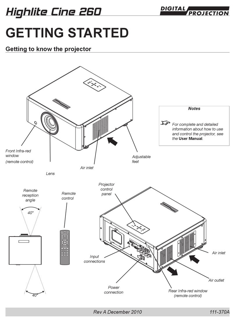 Digital Projection Highlite Cine 260 User manual