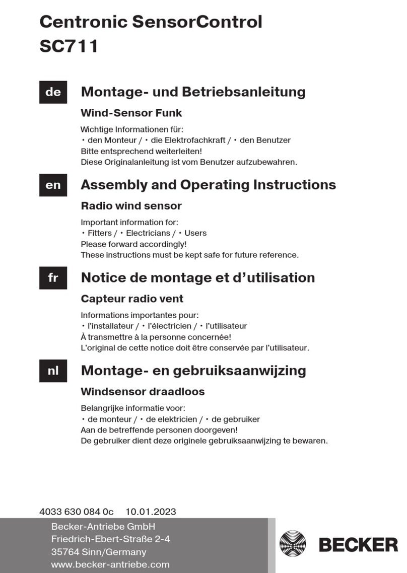 Centronic SensorControl SC711 Assembly and operating instructions