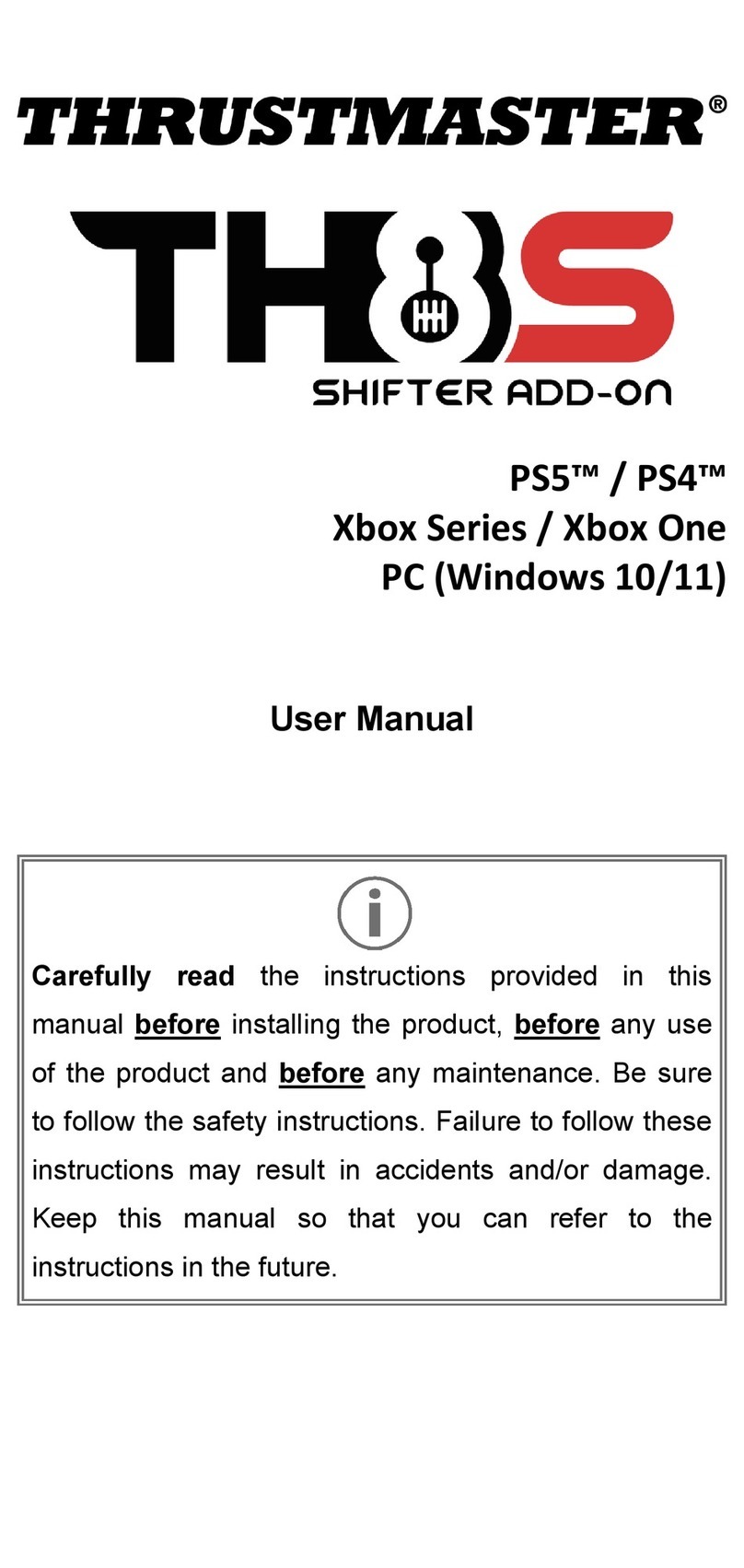 Thrustmaster TH8S Shifter Add-on user manual