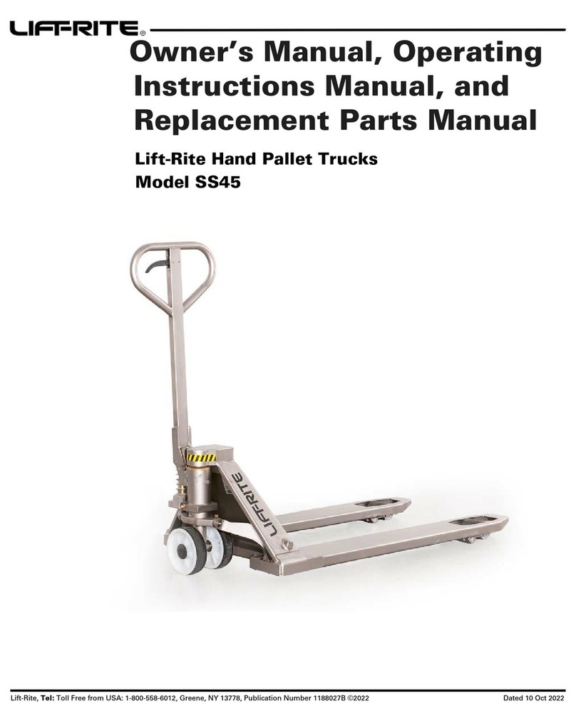 Lift-Rite SS45 Owner's Manual, Operating  Instructions Manual, and  Replacement Parts Manual