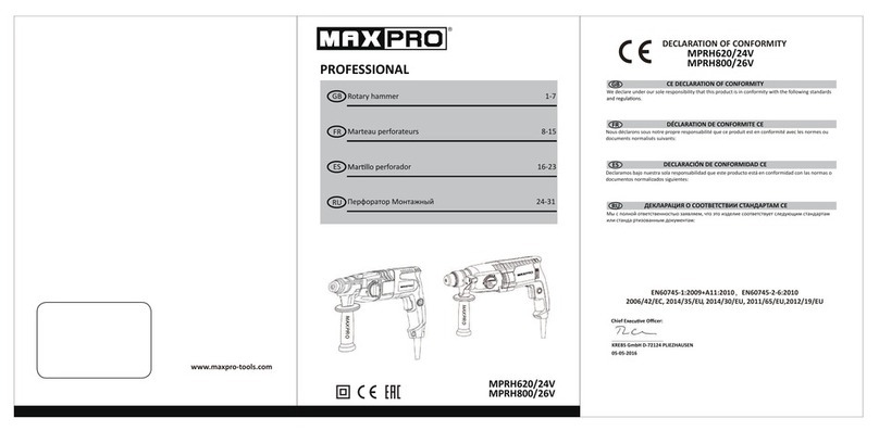 Max Pro MPRH620/24V manual Max Pro MPRH620/24V manual