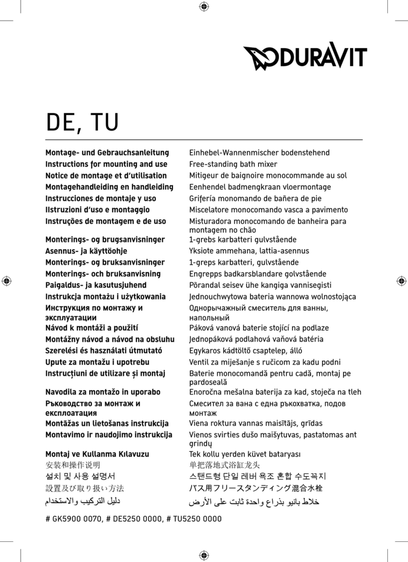 DURAVIT DE Series Instructions for mounting and use