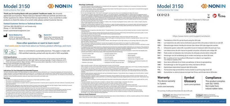 Nonin 3150 Instructions for use