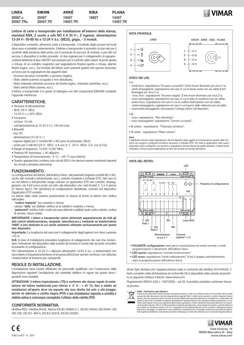 Vimar LINEA 30567 Series User manual