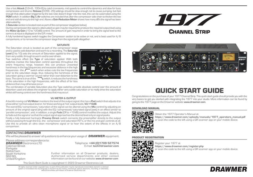 Drawmer 1977 User manual