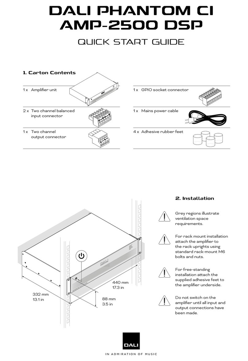 Dali PHANTOM CI AMP-2500 DSP quick start guide