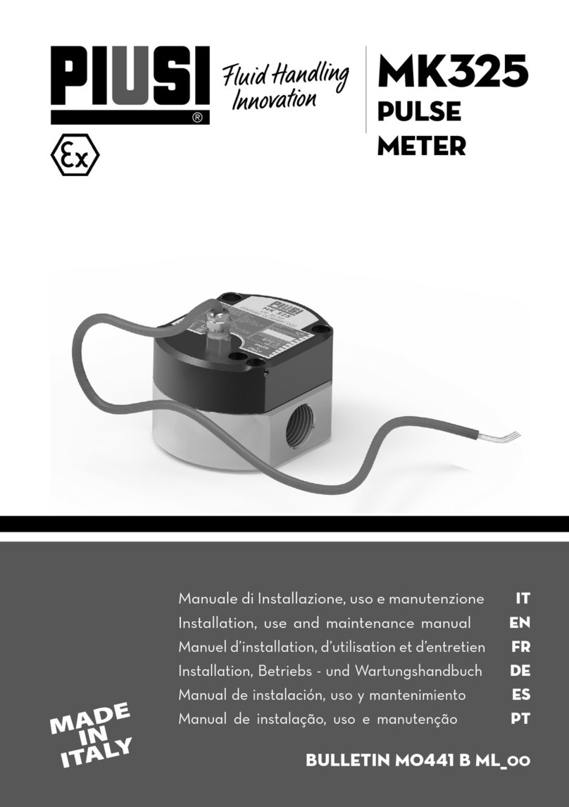Piusi MK325 Instructions for installation, use and maintenance manual