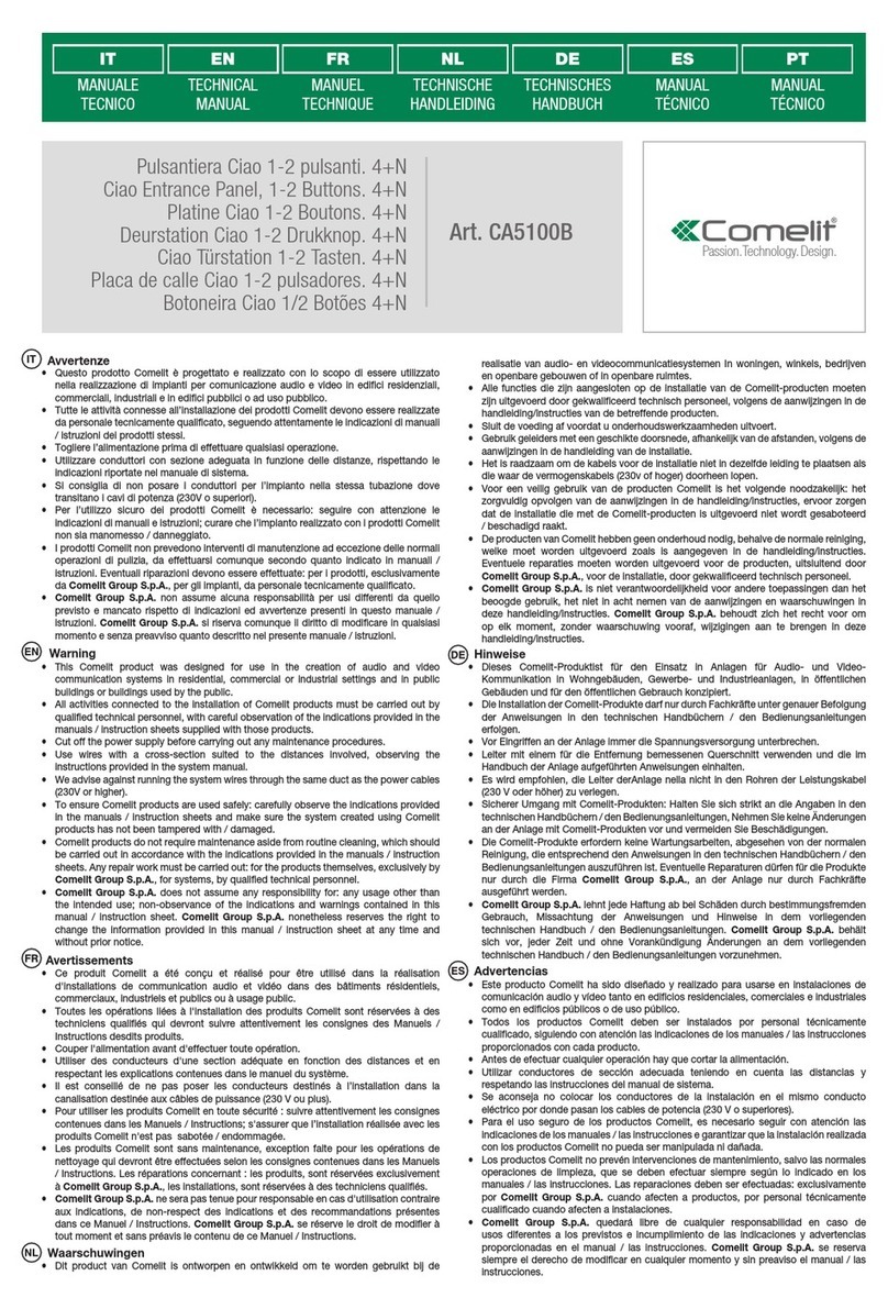 Comelit CIAO CA5100B Technical manual