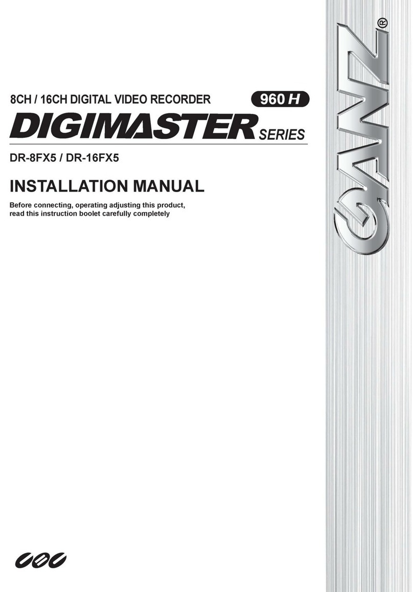 Ganz DIGIMASTER DR-16FX5-3TB installation manual