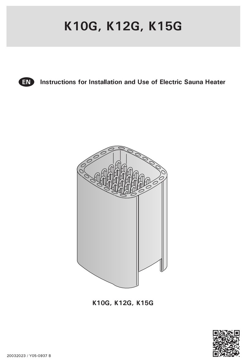 Harvia K15G Instructions for installation and use