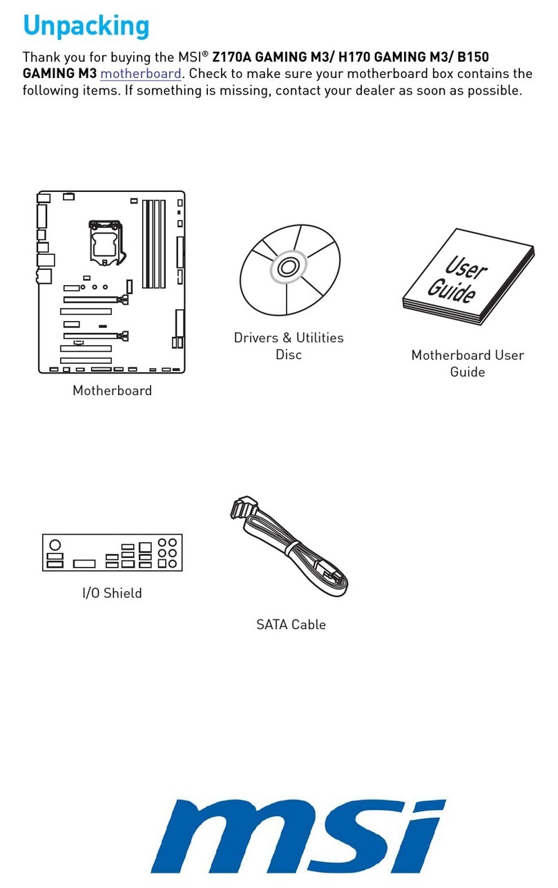 MSI H170 GAMING M3 User manual