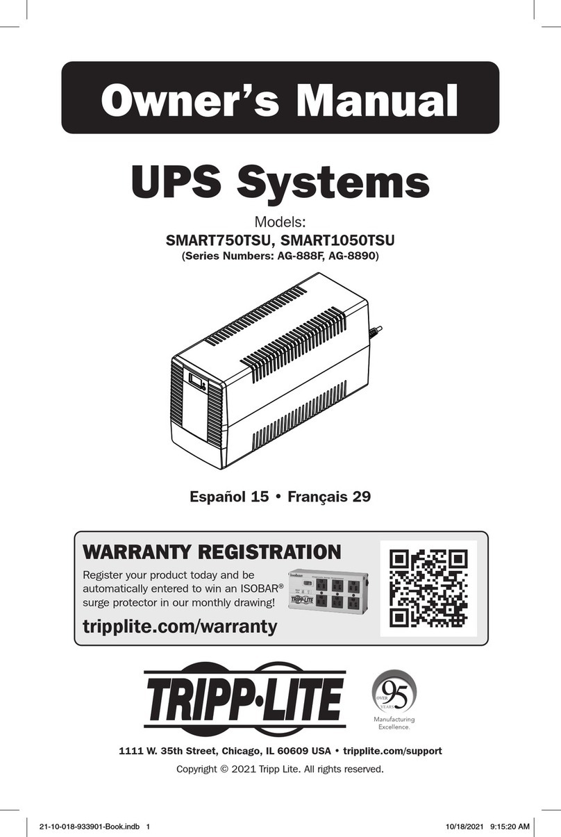 Tripp Lite SMART750TSU User manual Tripp Lite SMART750TSU User manual