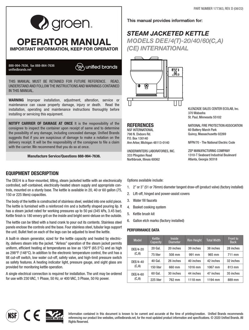Groen DEE/4-20C User manual