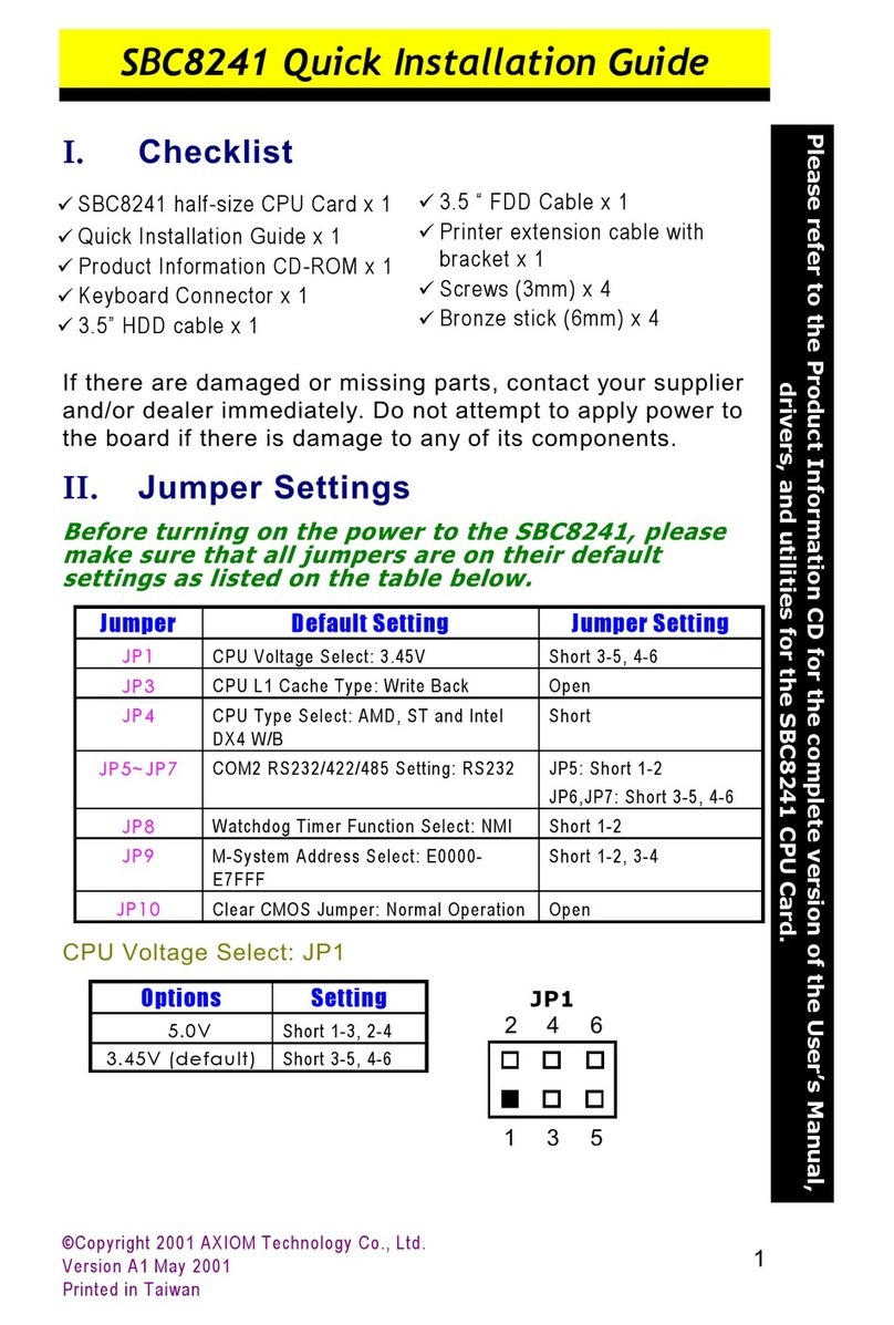 Axiom SBC8241 User manual