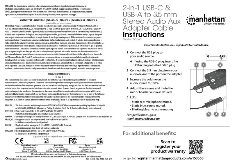 Manhattan 153560 User manual