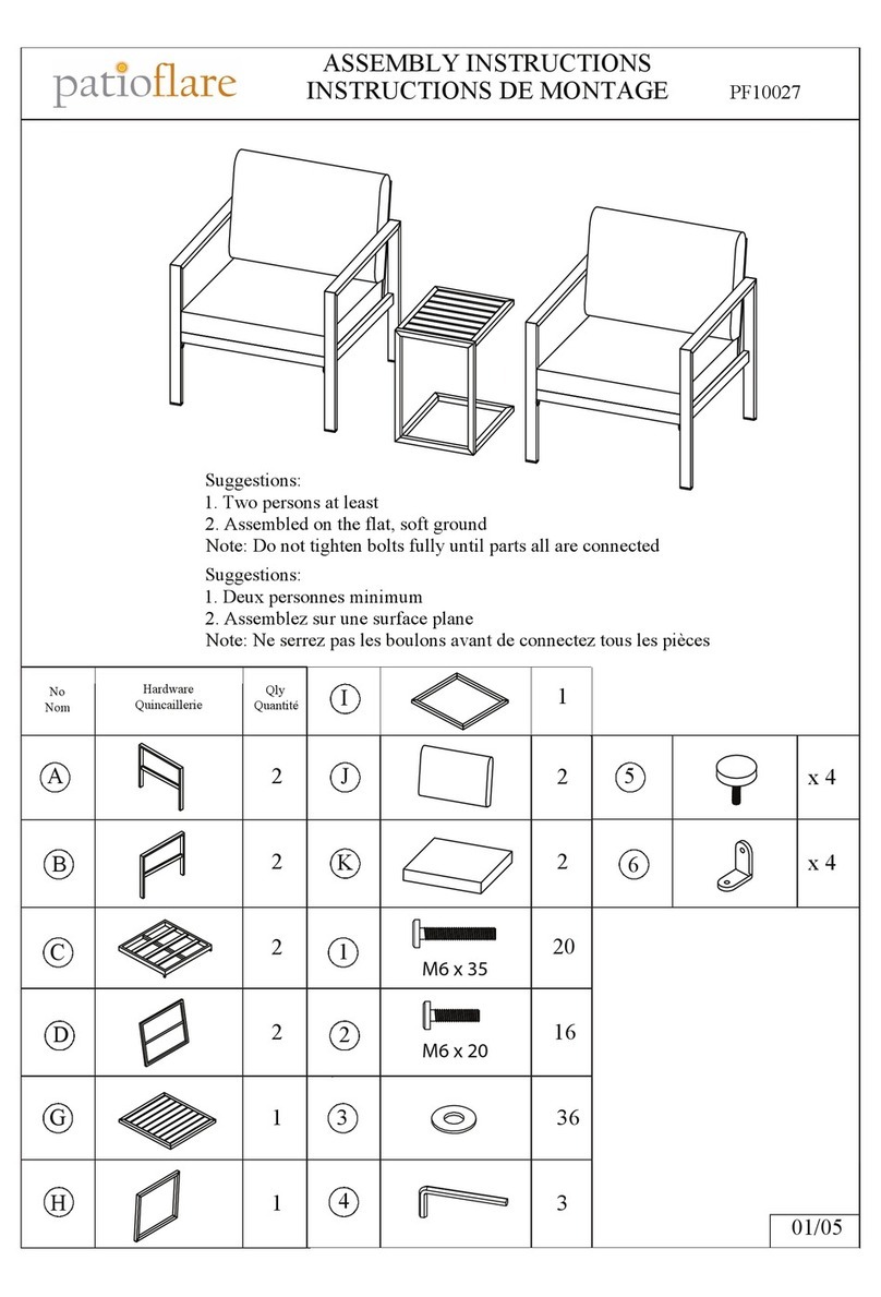 Patioflare Sam PF10027 Assembly instructions Patioflare Sam PF10027 Assembly instructions