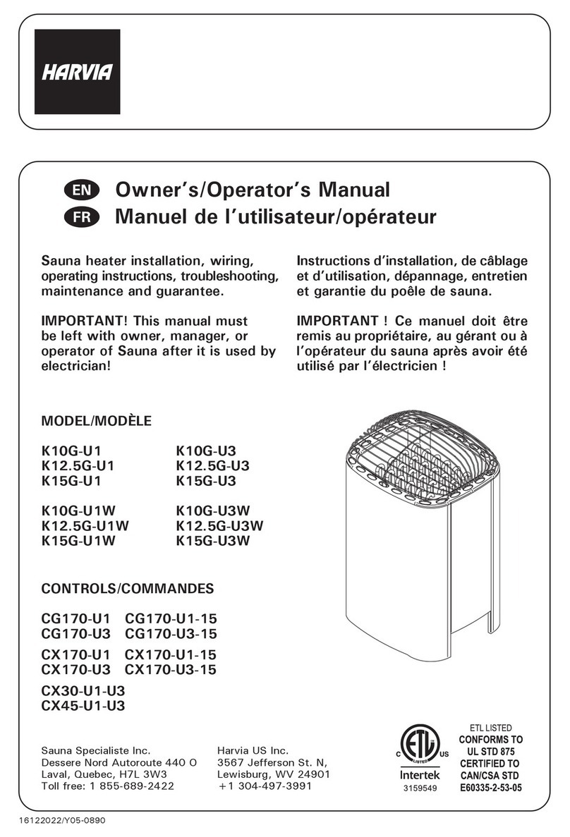 Harvia CX30-U1-U3 Owner's/operator's manual
