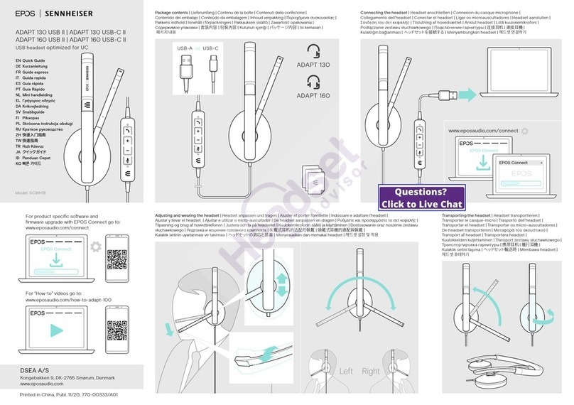 Sennheiser EPOS ADAPT 130 USB II quick guide