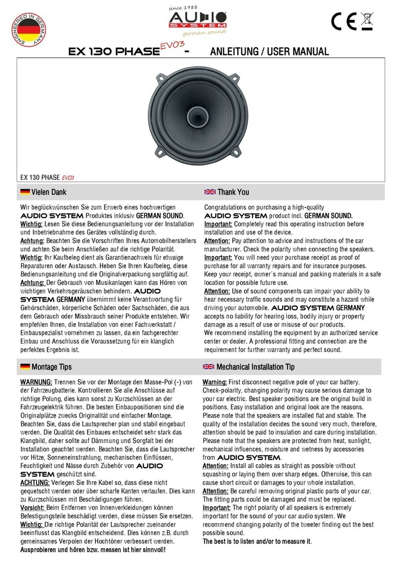Audiosystem EX 130 PHASE EVO3 User manual