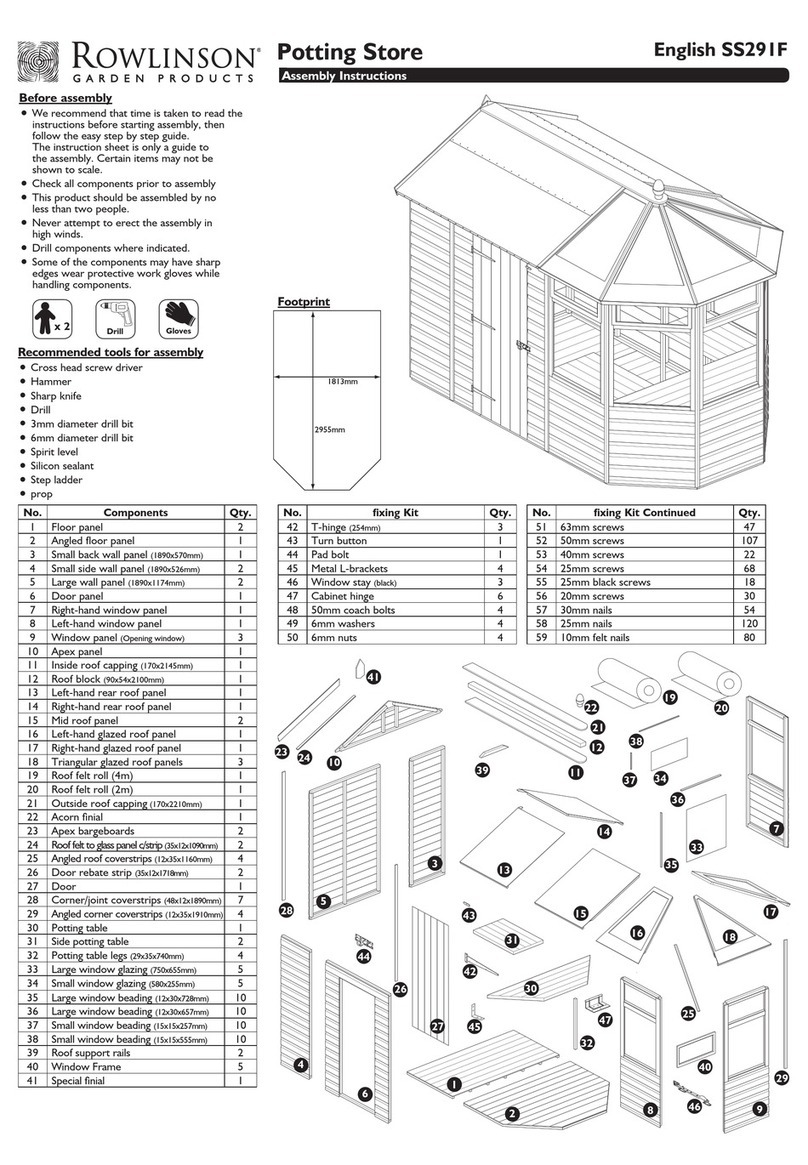 Rowlinson Garden Products Potting Store Assembly instructions