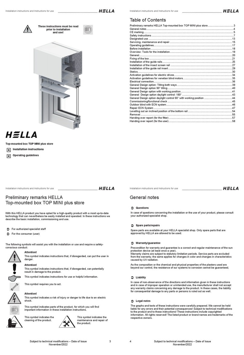 Hella TOP MINI plus screen Installation instructions and instructions for use