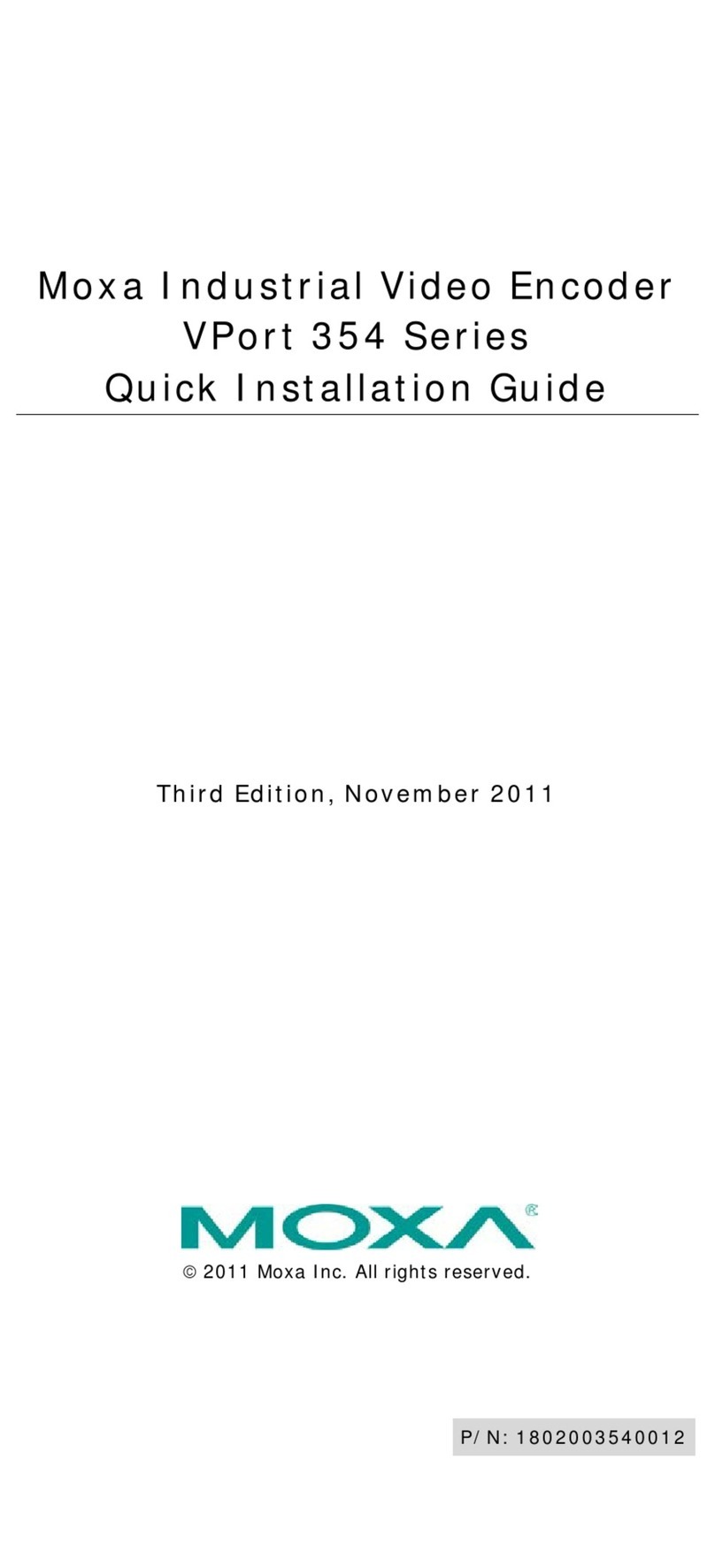 Moxa Technologies VPort 354 User manual