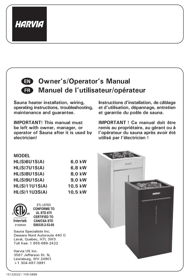 Harvia E Virta HLS6U1SA Owner's/operator's manual