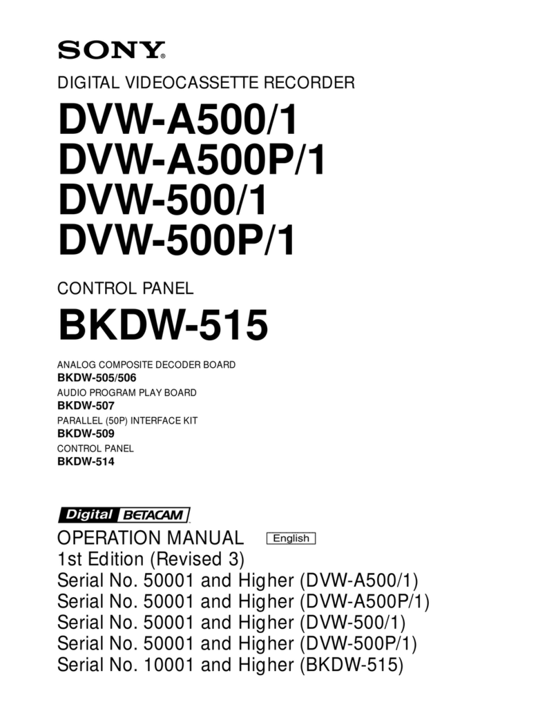 Sony DVW-A500P/1 Operation manual