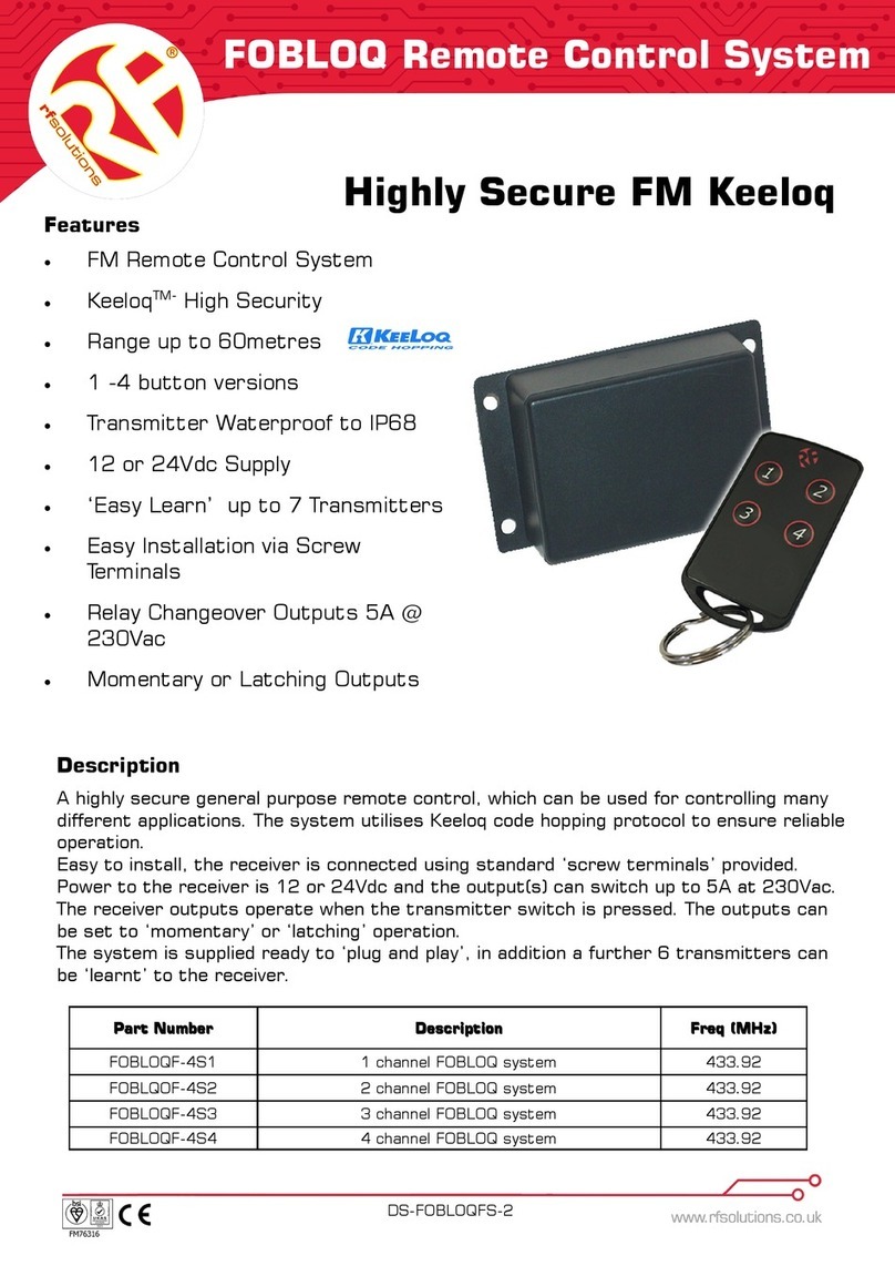 RF SOLUTIONS FOBLOQ Series manual