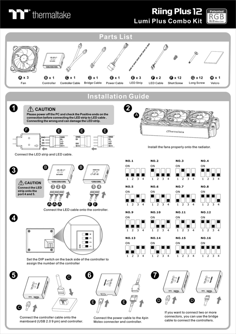 Thermaltake Riing Plus 12 Lumi Plus Combo Kit installation guide