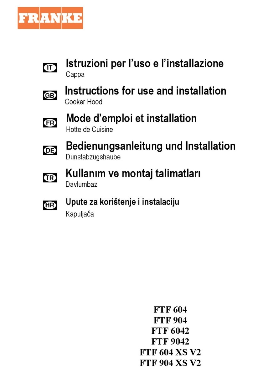 Franke FTF 604 XS V2 Operation manual Franke FTF 604 XS V2 Operation manual