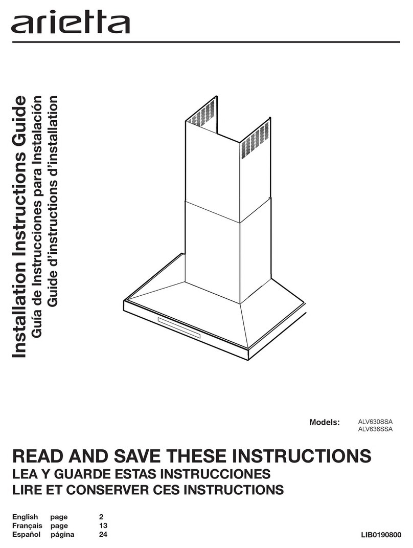 arietta ALV630SSA Installation instruction guide