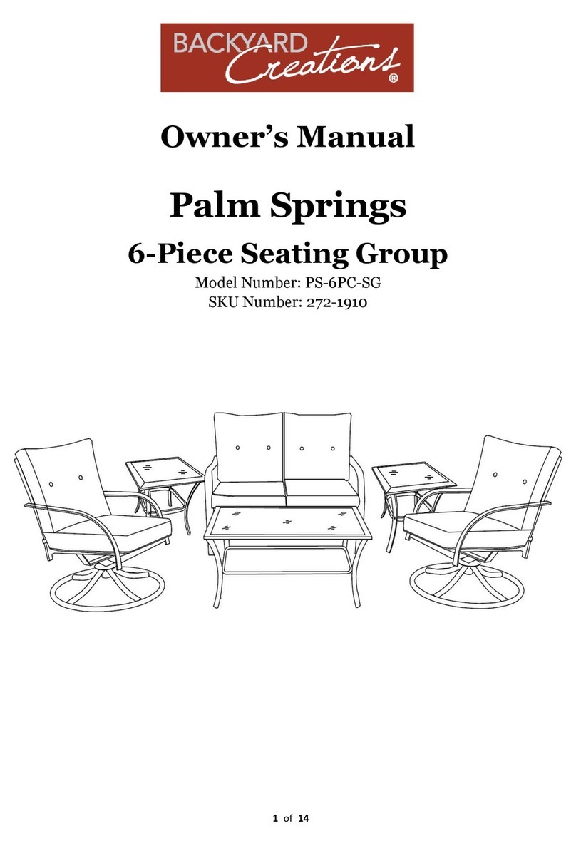 Backyard Creations Palm Springs PS-6PC-SG owner's manual