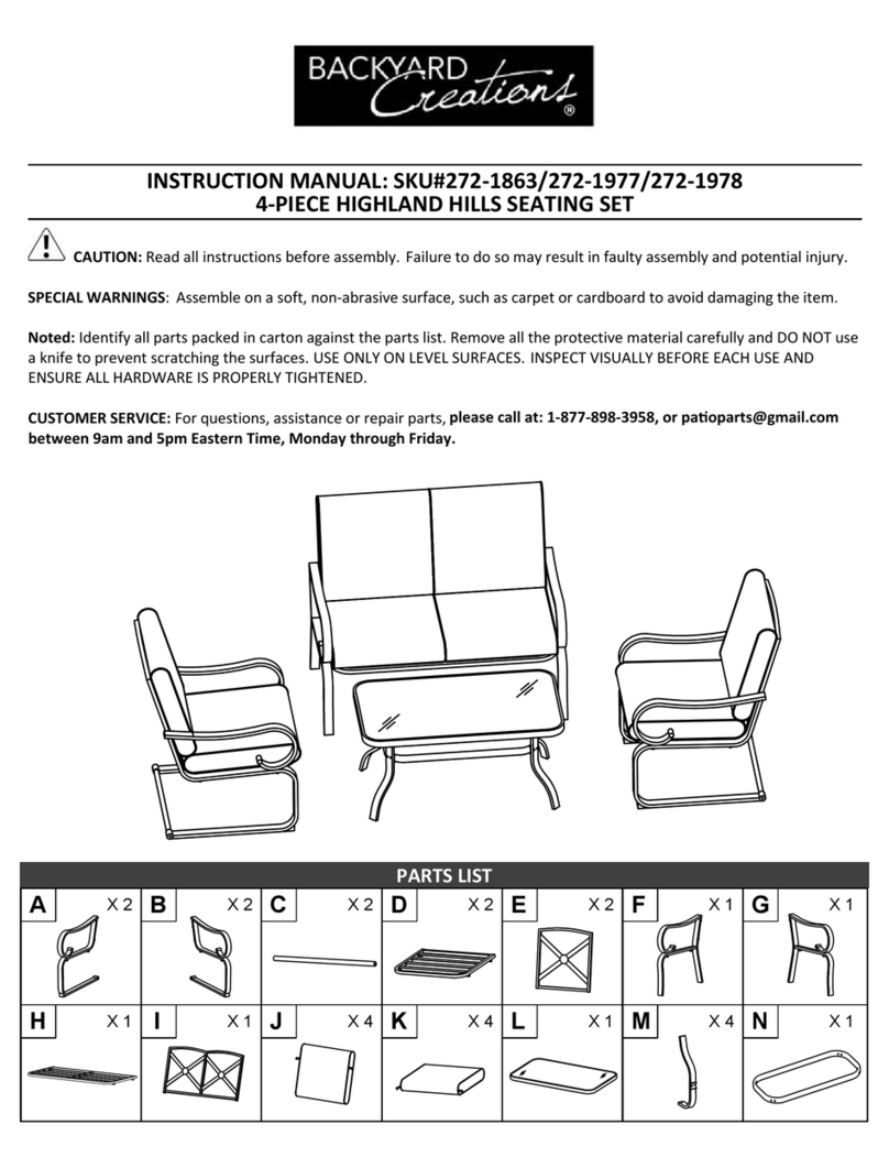 Backyard Creations 272-1863 instruction manual