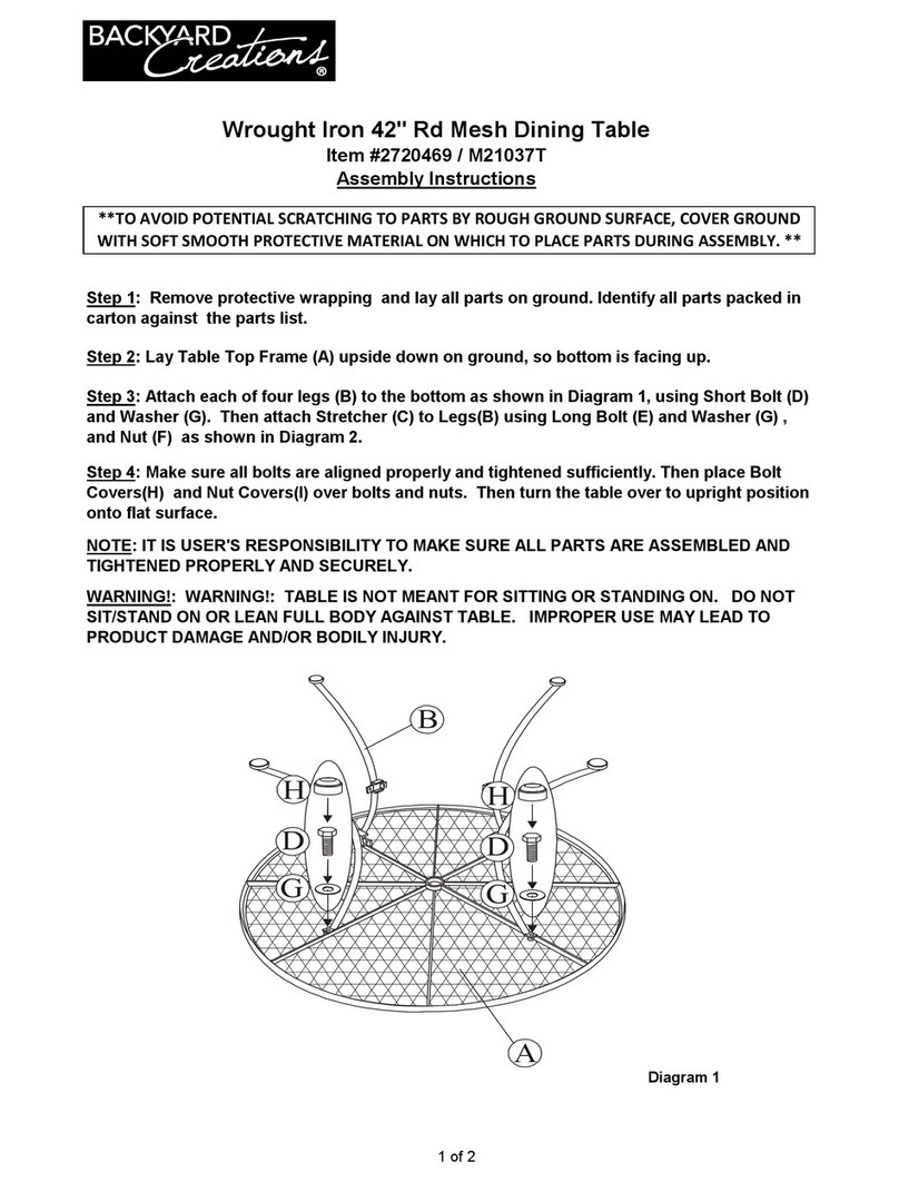 Backyard Creations Wrought Iron M21037T Assembly instructions Backyard Creations Wrought Iron M21037T Assembly instructions