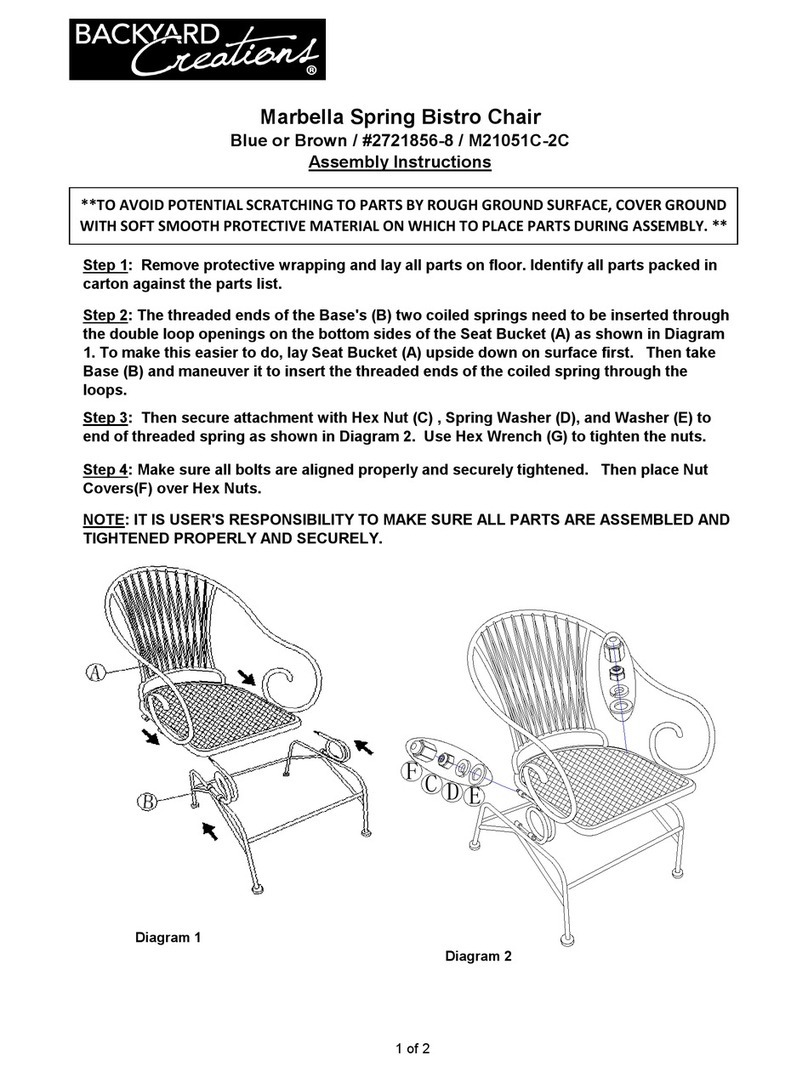 Backyard Creations Marbella Spring M21051C-2C Assembly instructions Backyard Creations Marbella Spring M21051C-2C Assembly instructions