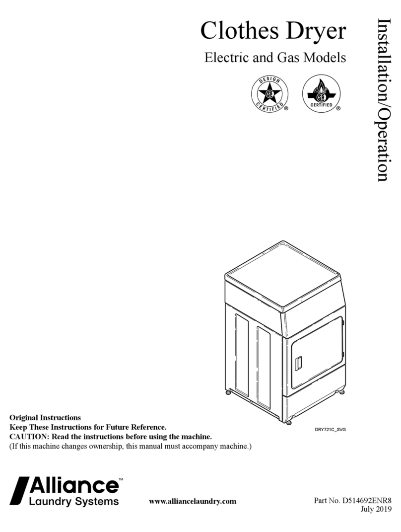 Alliance Laundry Systems DV6010WE Guide