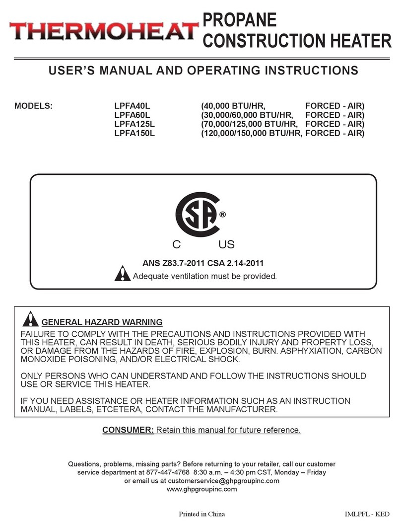 Thermoheat LPFA40L user manual