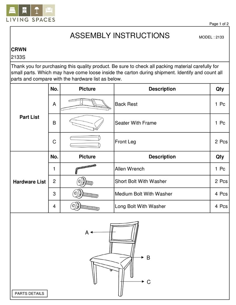 Living Spaces Eamer 2133 Assembly instructions