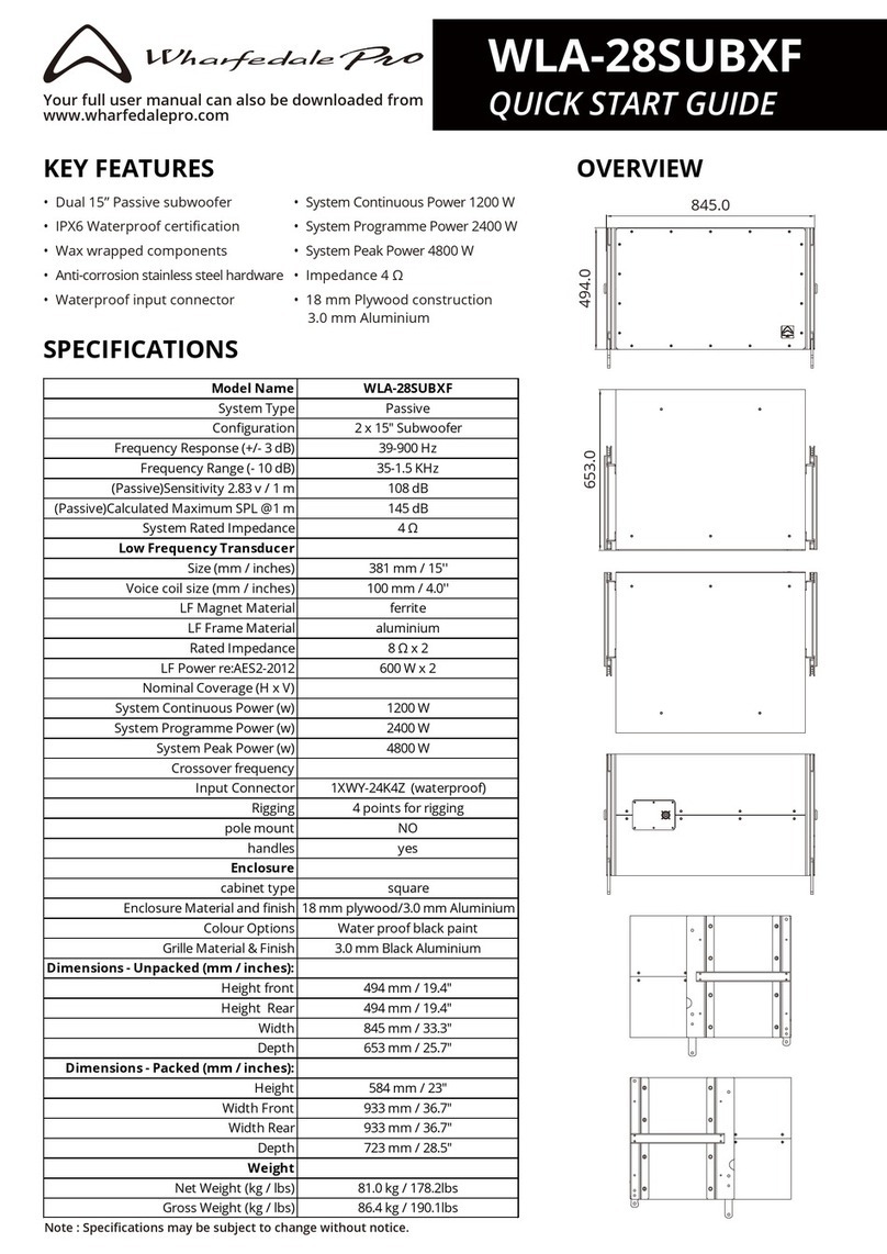 Wharfedale Pro WLA-28SUBXF quick start guide