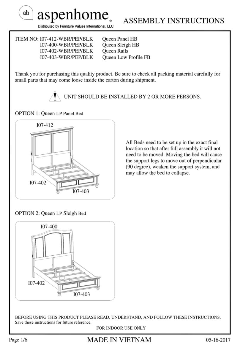 aspenhome Oxford I07-412-WBR Assembly instructions