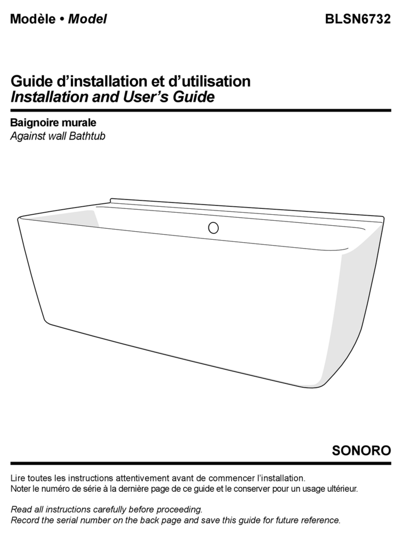 Fleurco SONORO BLSN6732 Installation and user guide Fleurco SONORO BLSN6732 Installation and user guide