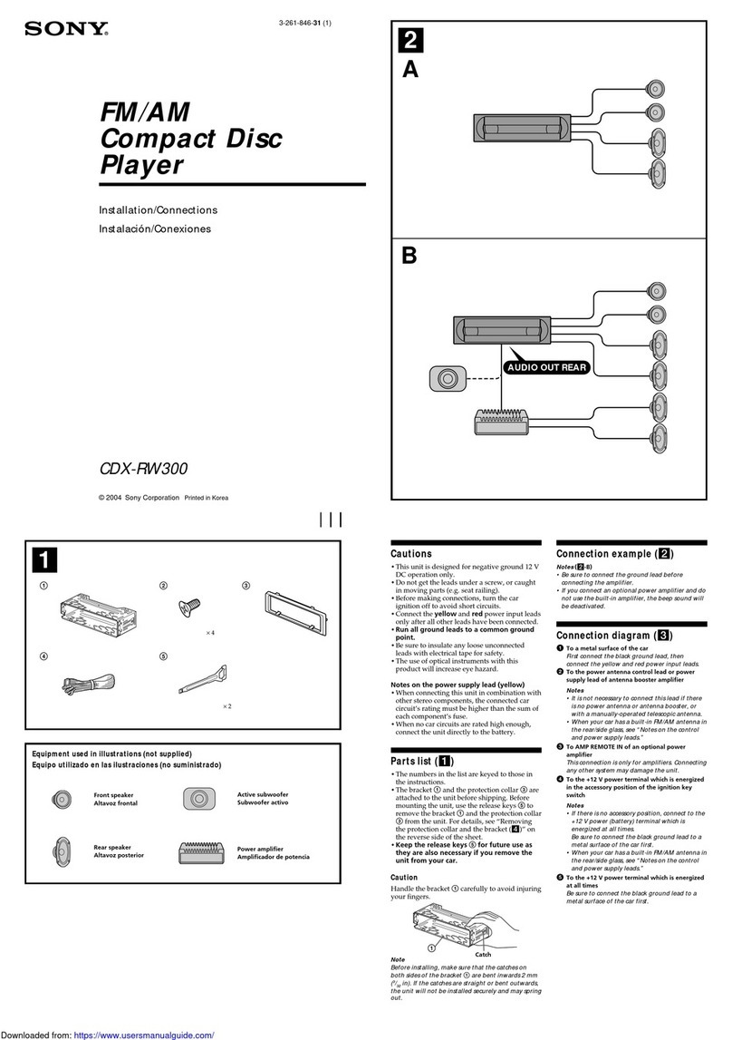 Sony CDX-RW300 - Fm/am Compact Disc Player User manual