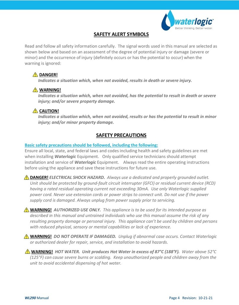 WaterLogic WL290 User manual